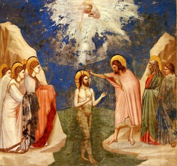 jesús Painting - Bautismo de Jesús religioso cristiano.